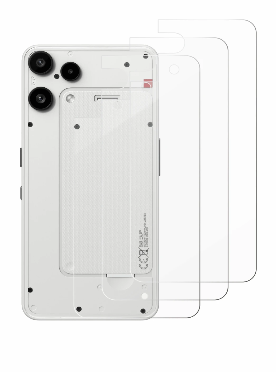 Image of the device Nothing Phone (3a) Lite (Back) with a wide variety of screen protectors.