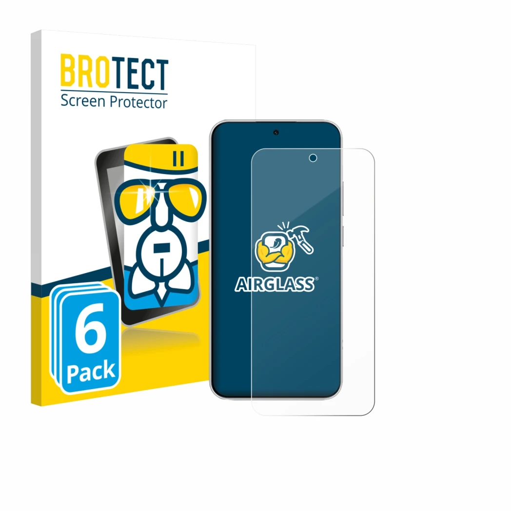 Front side of a product packaging with the brand logo BROTECT. Next to it is the device Xiaomi Redmi Note 15 Pro shown with th