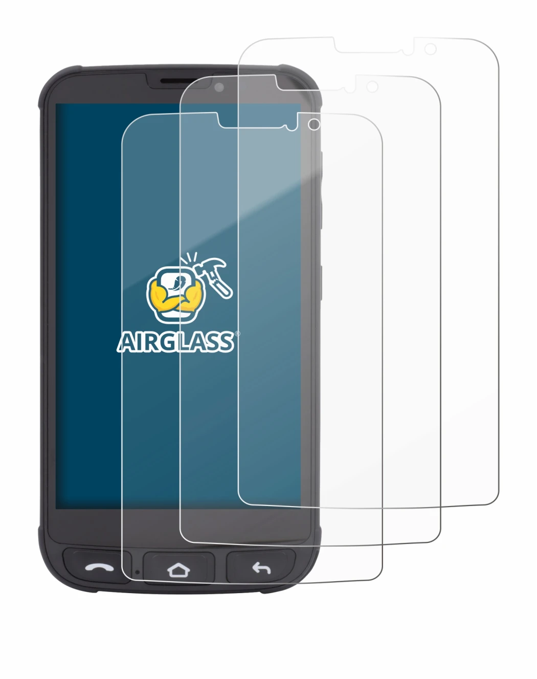 Image of the device Olympia Neo Mini with a wide variety of screen protectors.