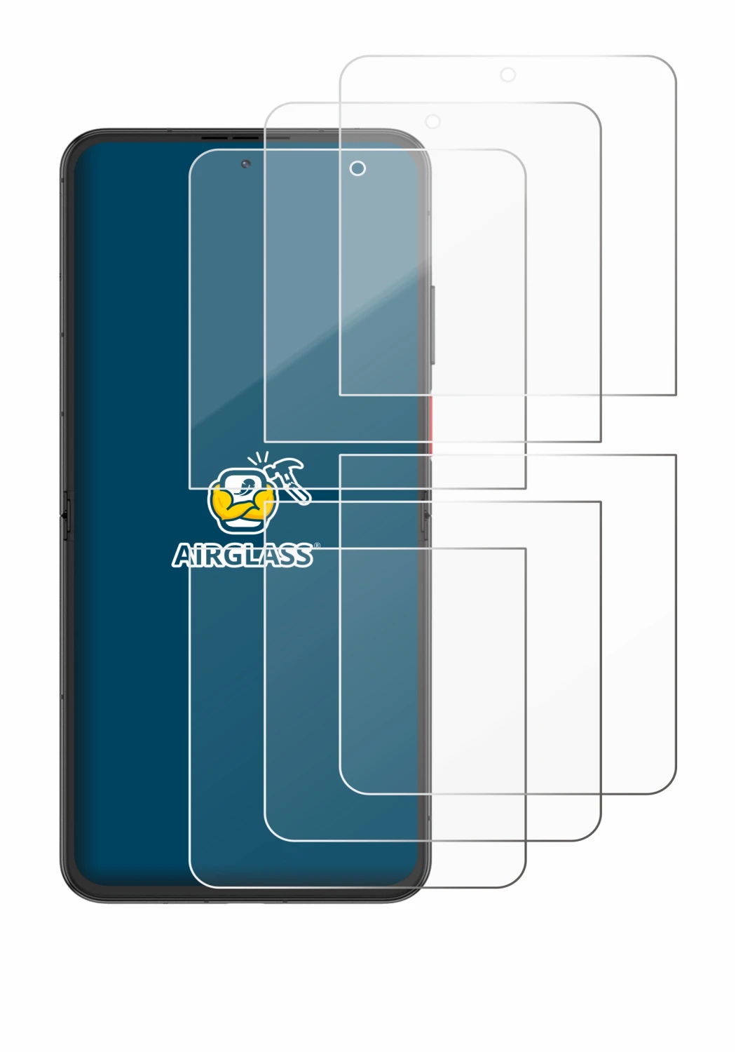 Image of the device Nubia Flip 2 with a wide variety of screen protectors.