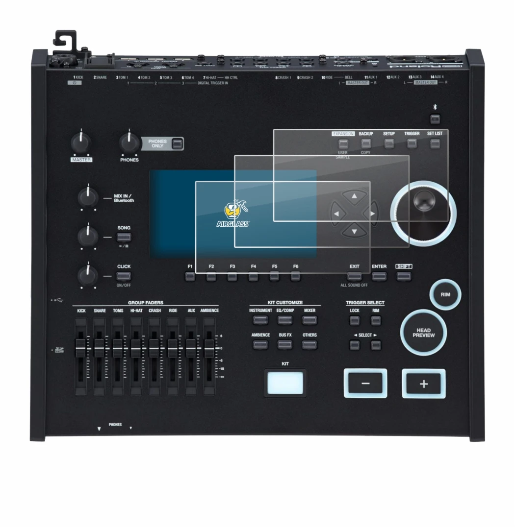 Image of the device Roland V71 with a wide variety of screen protectors.