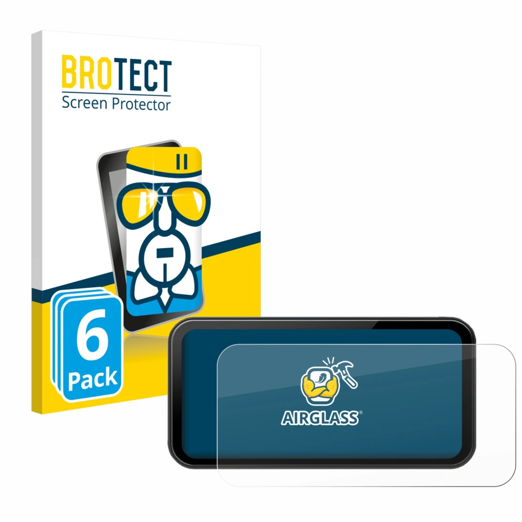 Front side of a product packaging with the brand logo BROTECT. Next to it is the device Wonsidary W622 6.25