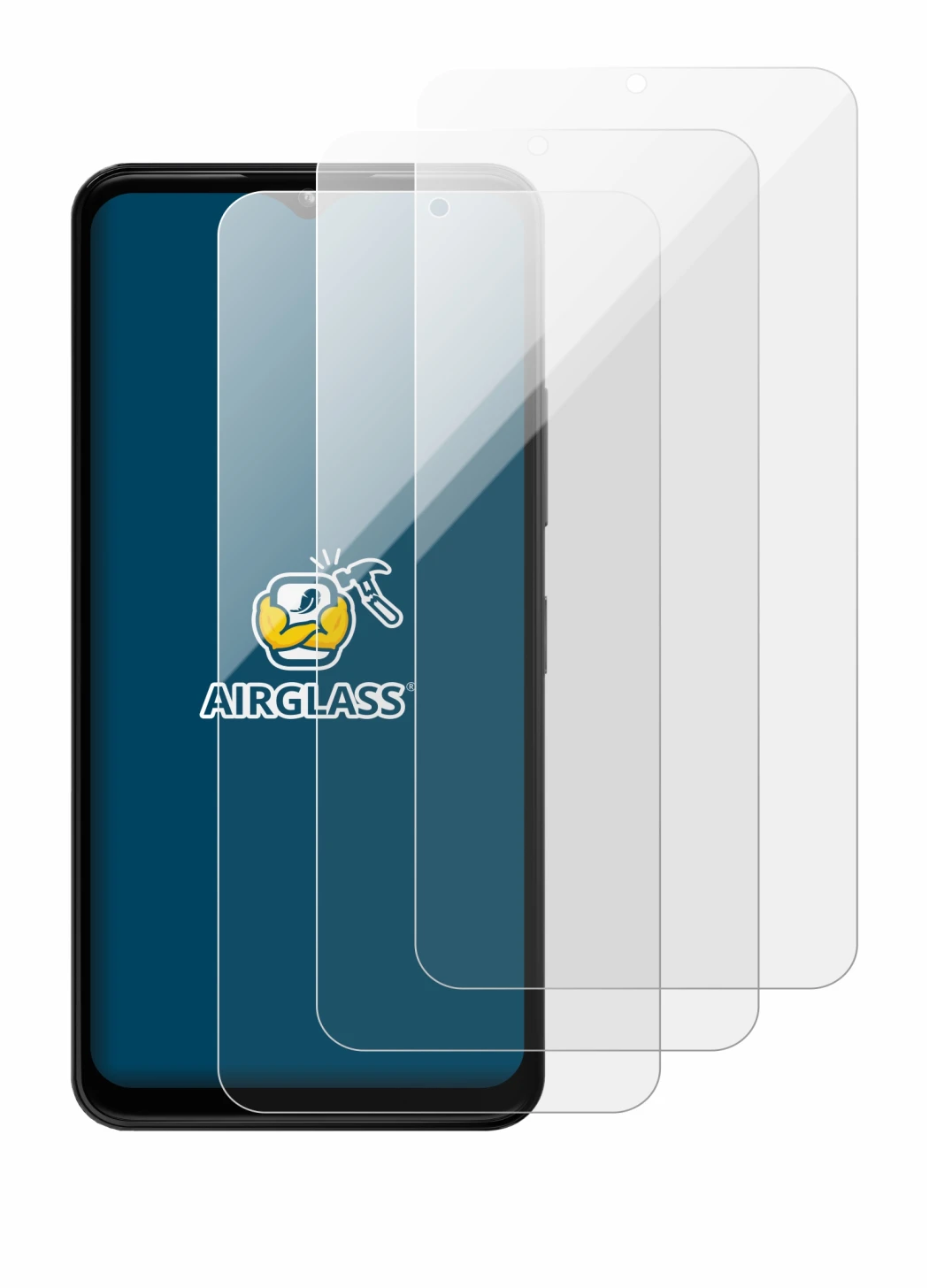 Image of the device HMD Arc with a wide variety of screen protectors.