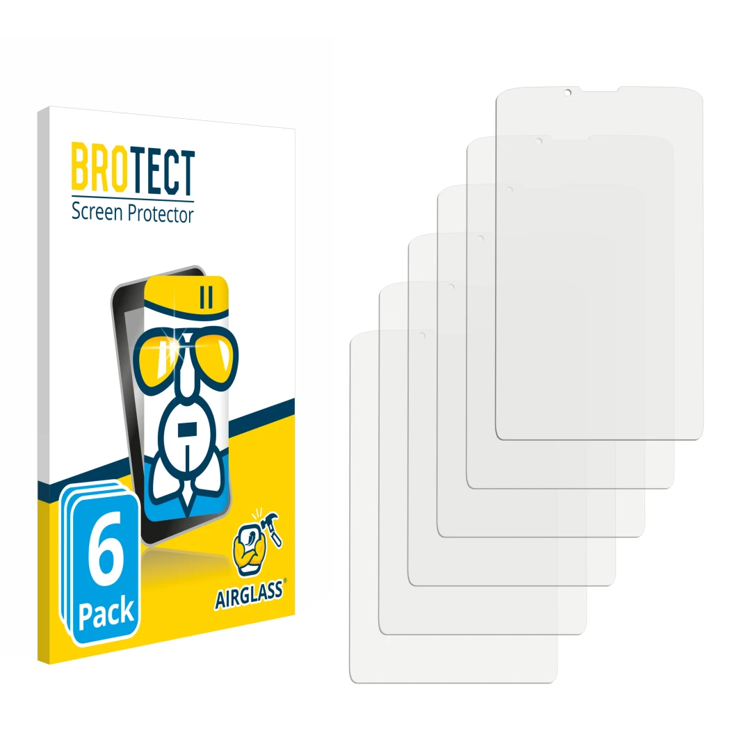 Front side of a product packaging with the brand logo BROTECT. Next to it is the corresponding screen protector.