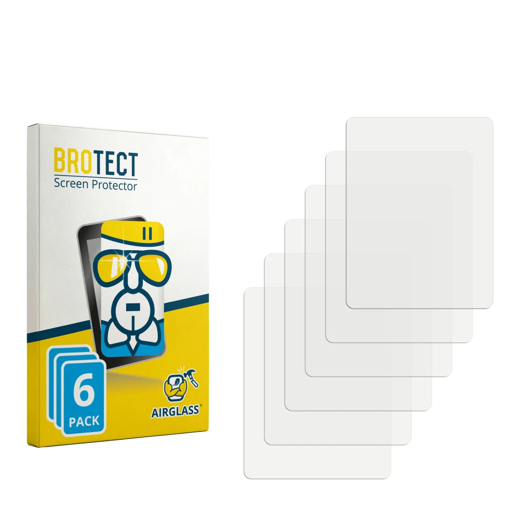 Front side of a product packaging with the brand logo BROTECT. Next to it is the corresponding screen protector.