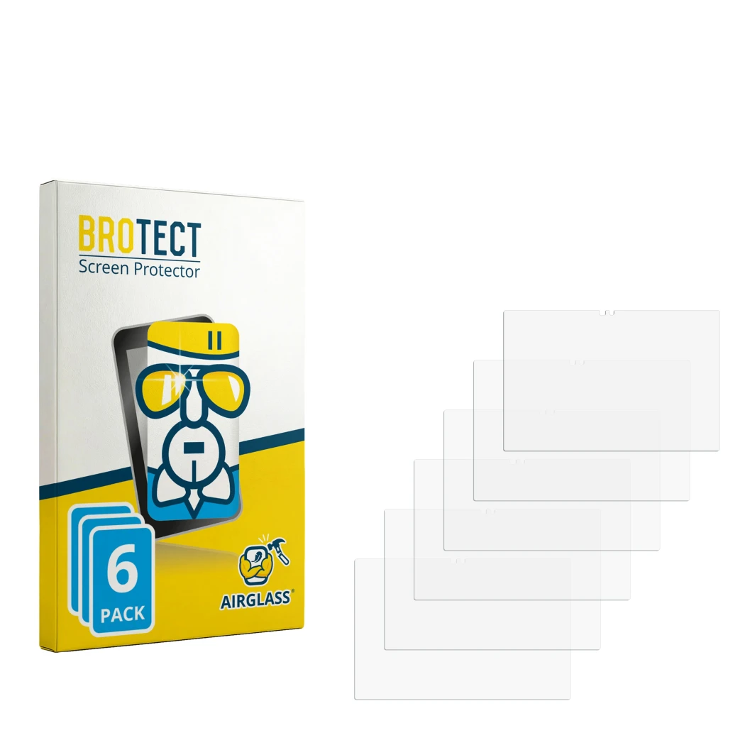 Front side of a product packaging with the brand logo BROTECT. Next to it is the corresponding screen protector.