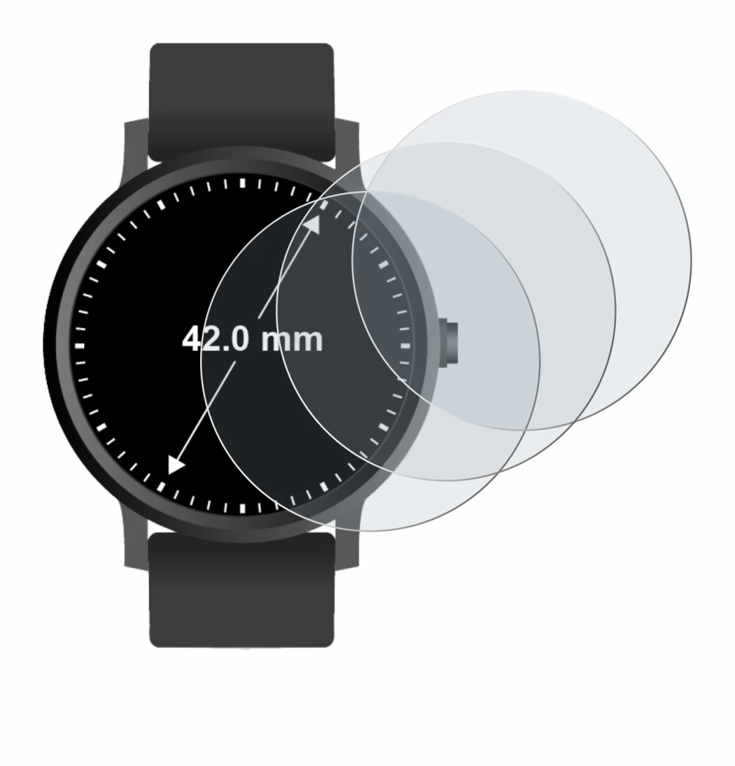Image of the device Watches (Circular, ø: 42 mm) with a wide variety of screen protectors.