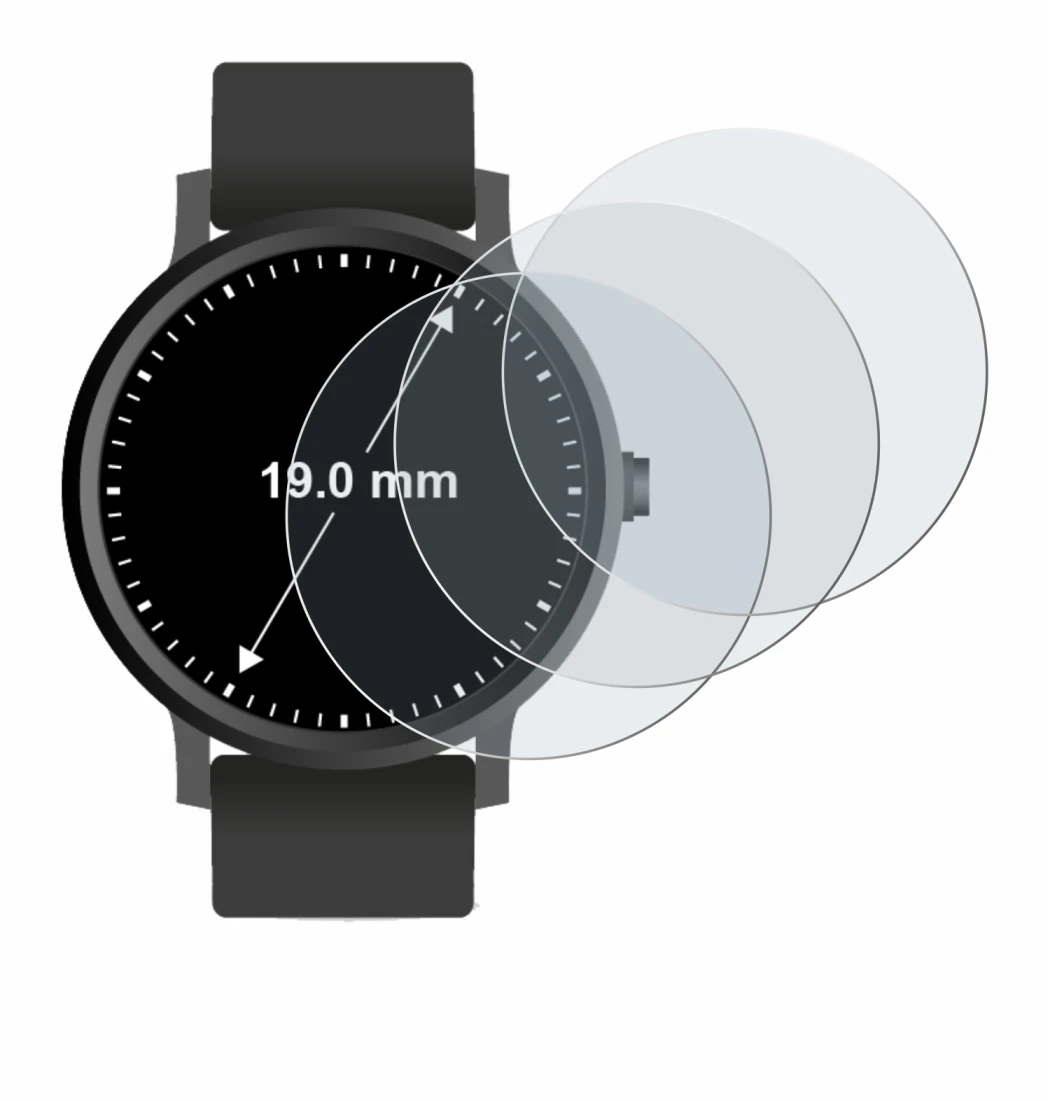 Image of the device Watches (Circular, ø: 19 mm) with a wide variety of screen protectors.