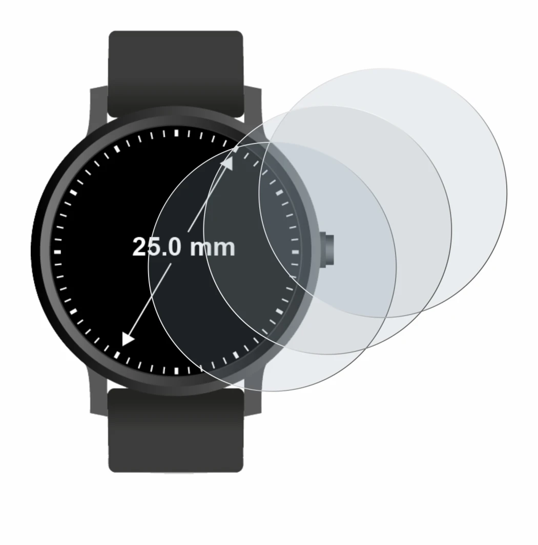 Image of the device Watches (Circular, ø: 25 mm) with a wide variety of screen protectors.