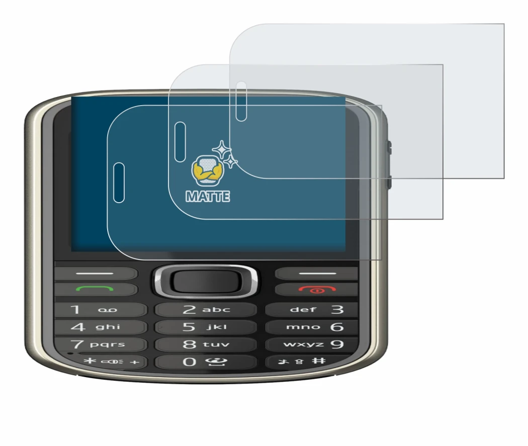 Image of the device Nokia 3720 classic with a wide variety of screen protectors.