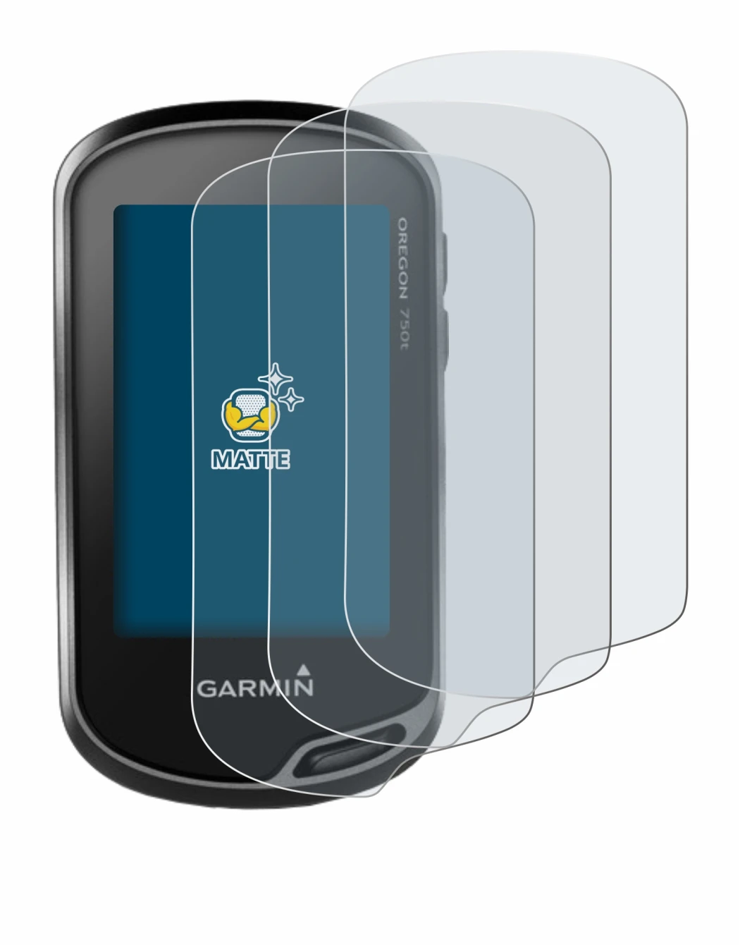 Image of the device Garmin Oregon 750t with a wide variety of screen protectors.