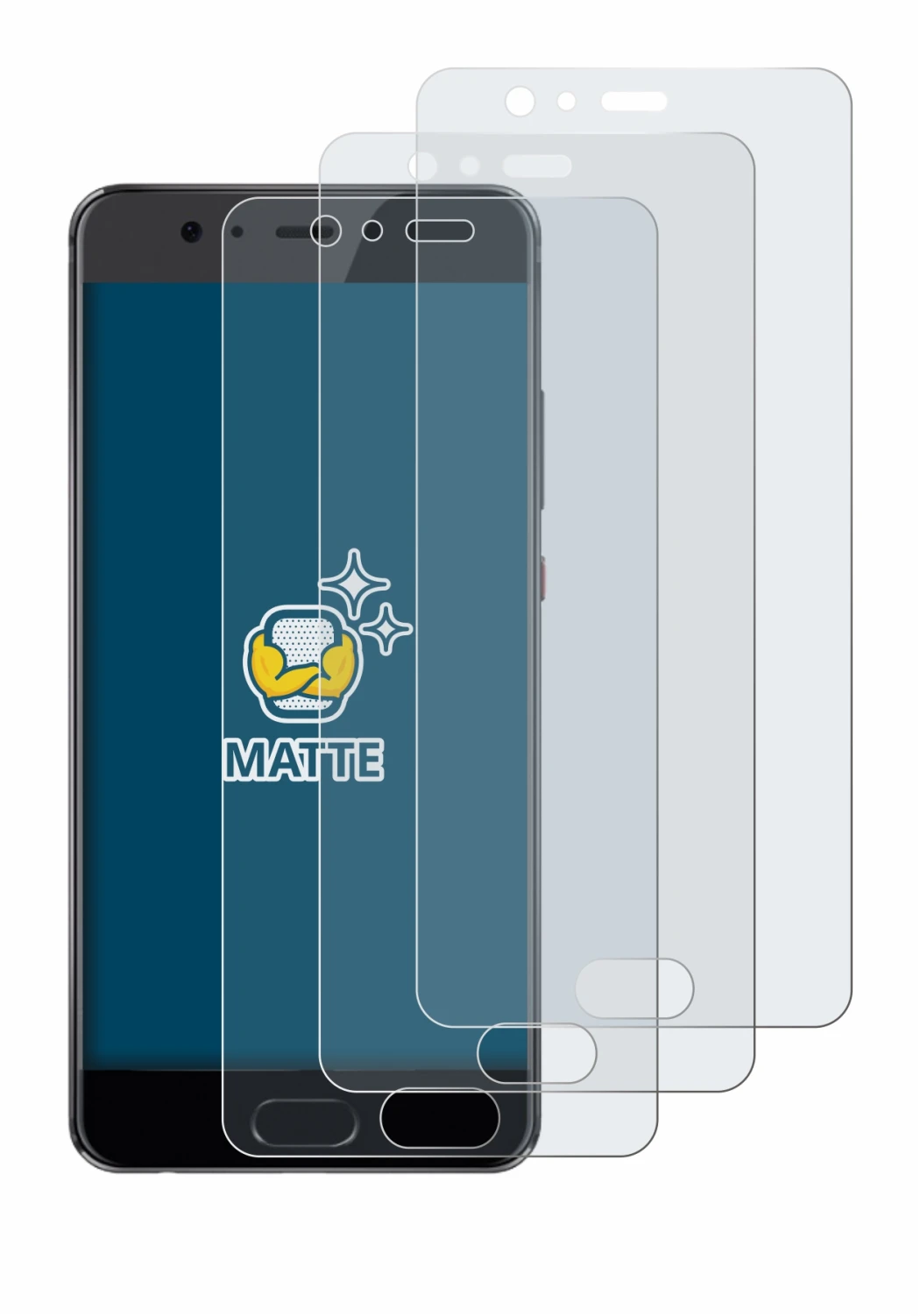 Image of the device Huawei P10 Plus with a wide variety of screen protectors.