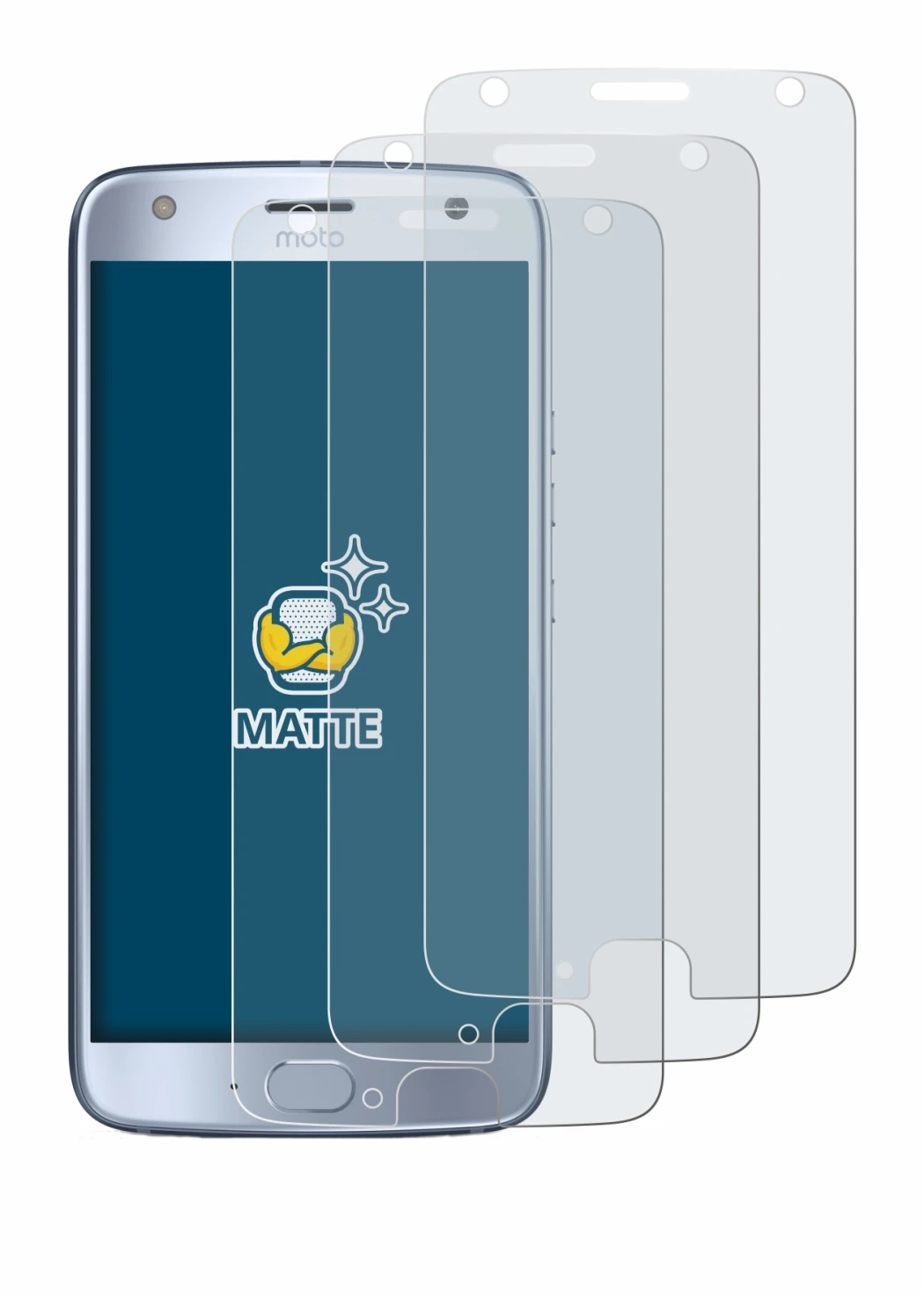 Image of the device Motorola Moto X4 with a wide variety of screen protectors.