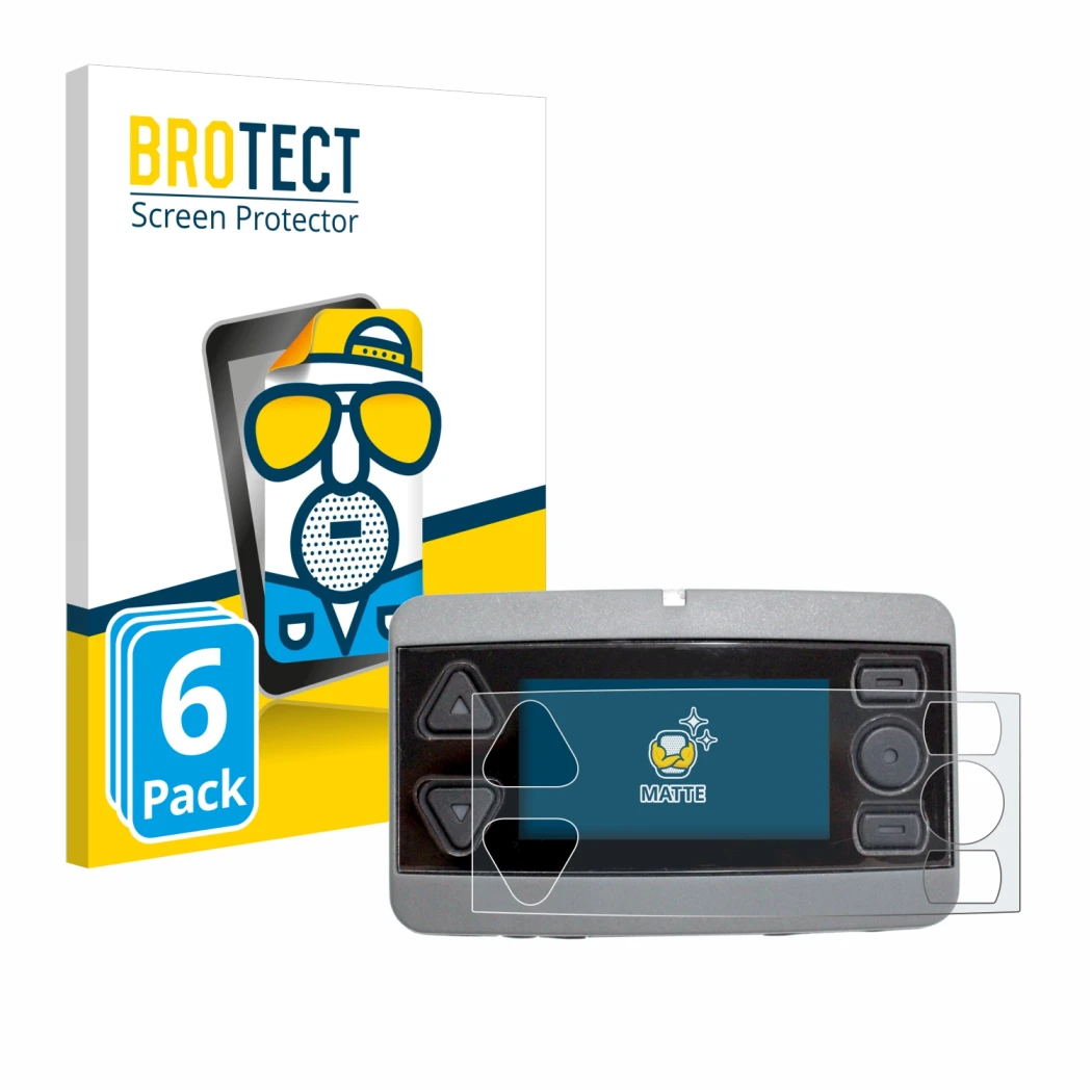 Front side of a product packaging with the brand logo BROTECT. Next to it is the device Airbus P8GR shown with the correspondi