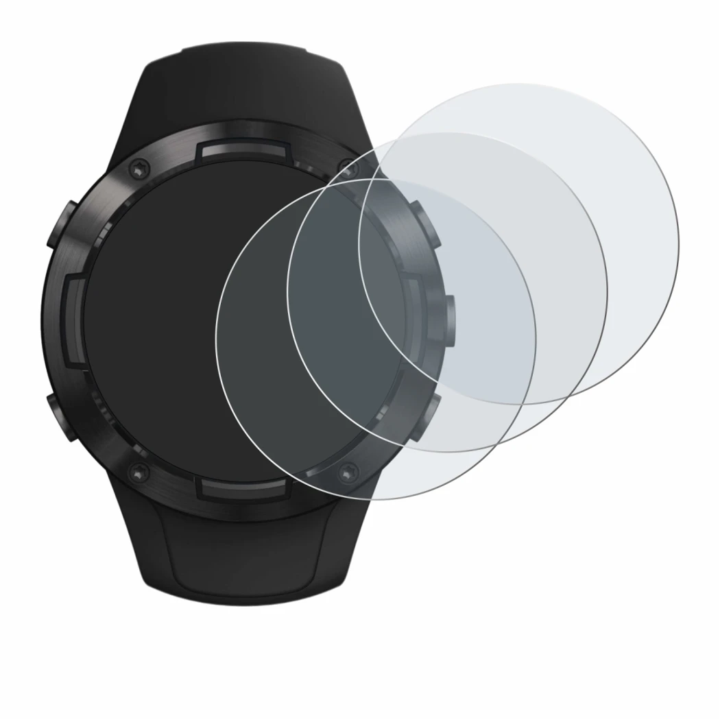 Image of the device Suunto 5 with a wide variety of screen protectors.