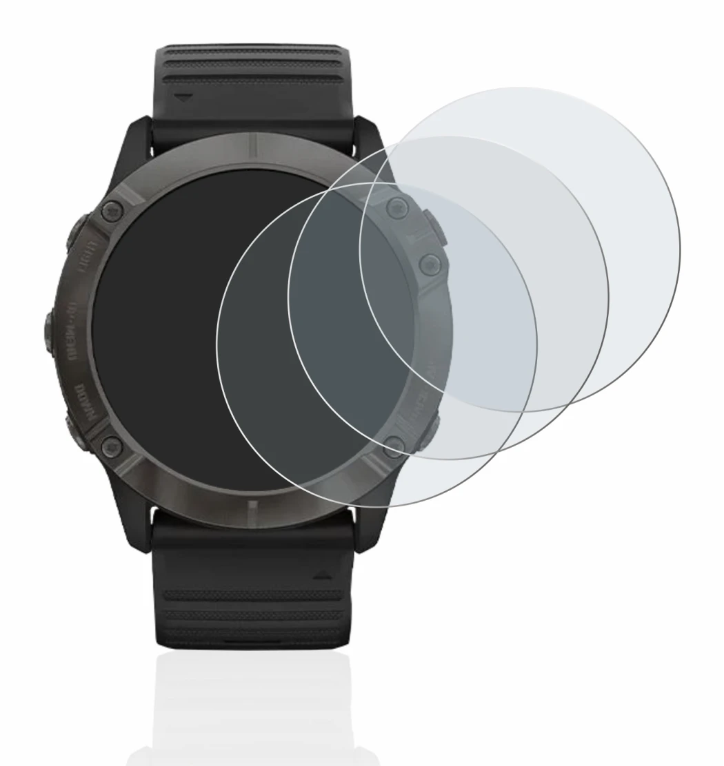 Image of the device Garmin Fenix 6X Pro with a wide variety of screen protectors.