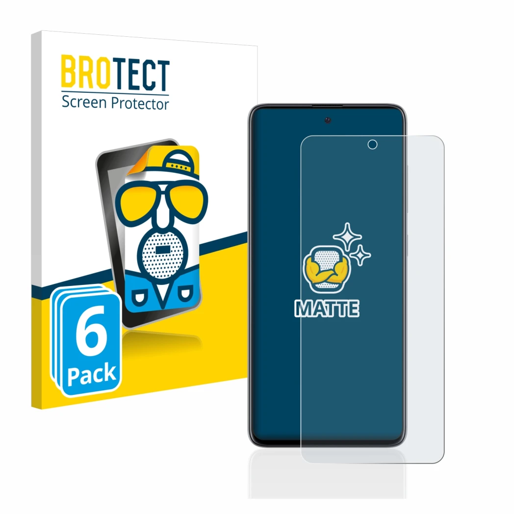Front side of a product packaging with the brand logo BROTECT. Next to it is the device Samsung Galaxy A51 shown with the corr