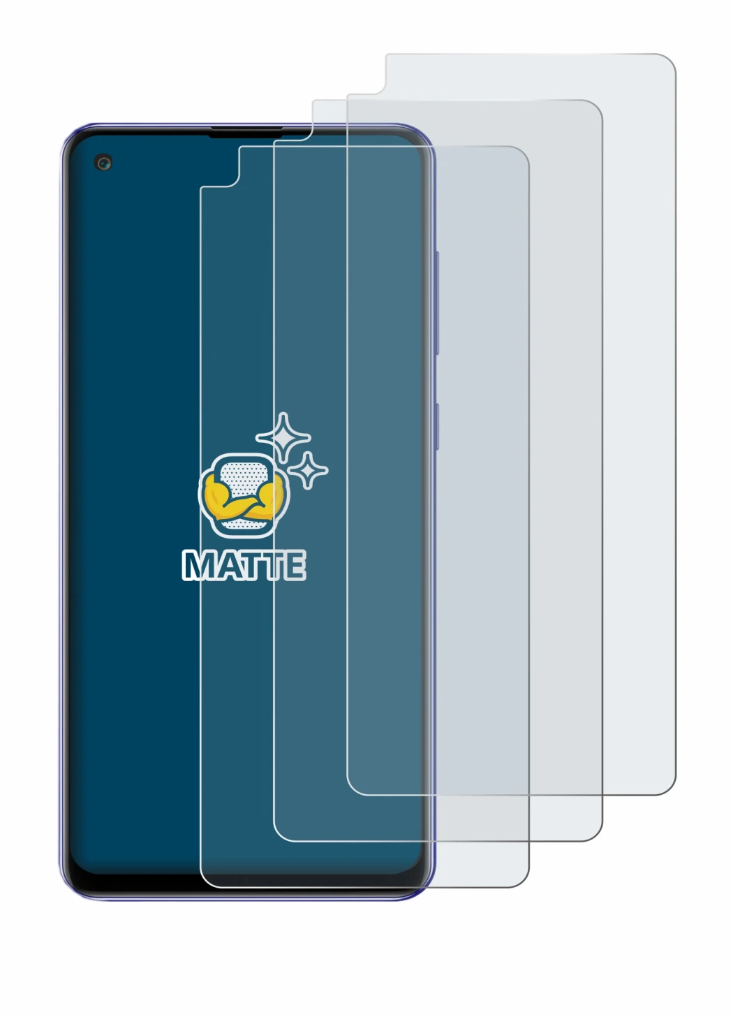 Image of the device Samsung Galaxy A21s with a wide variety of screen protectors.