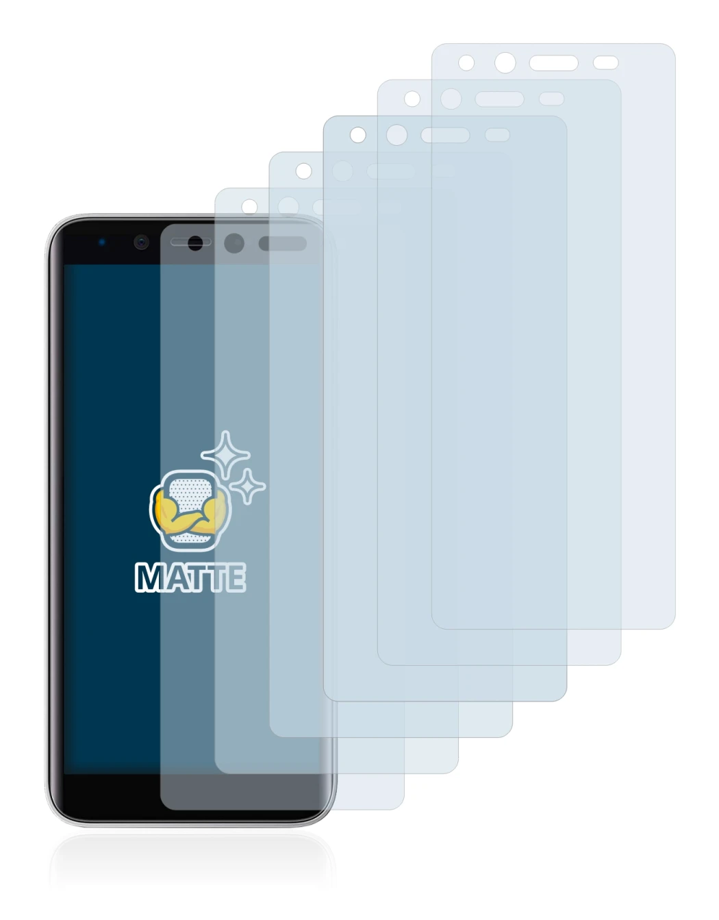 Image of the device Emporia Smart 3 mini with a wide variety of screen protectors.