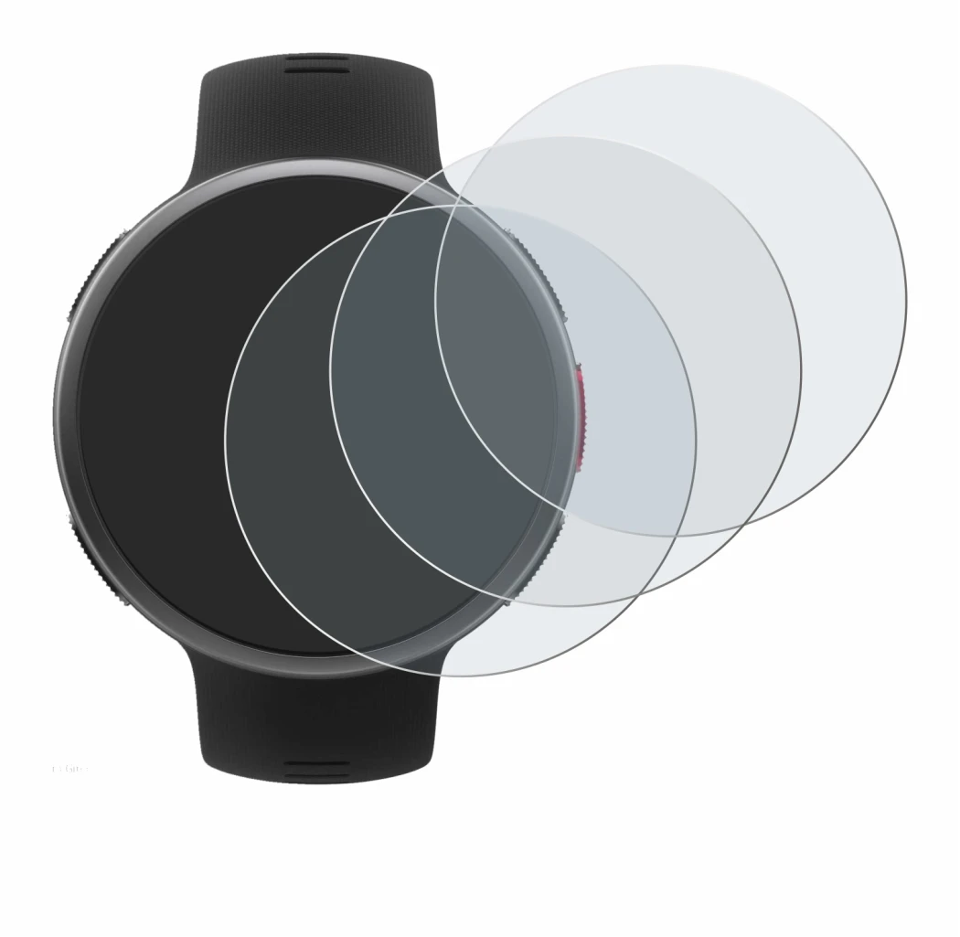 Image of the device Polar Vantage V2 with a wide variety of screen protectors.