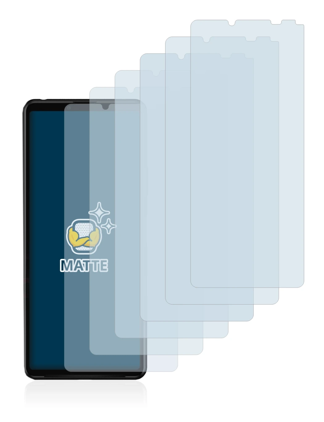Image of the device Sony Xperia 10 III with a wide variety of screen protectors.