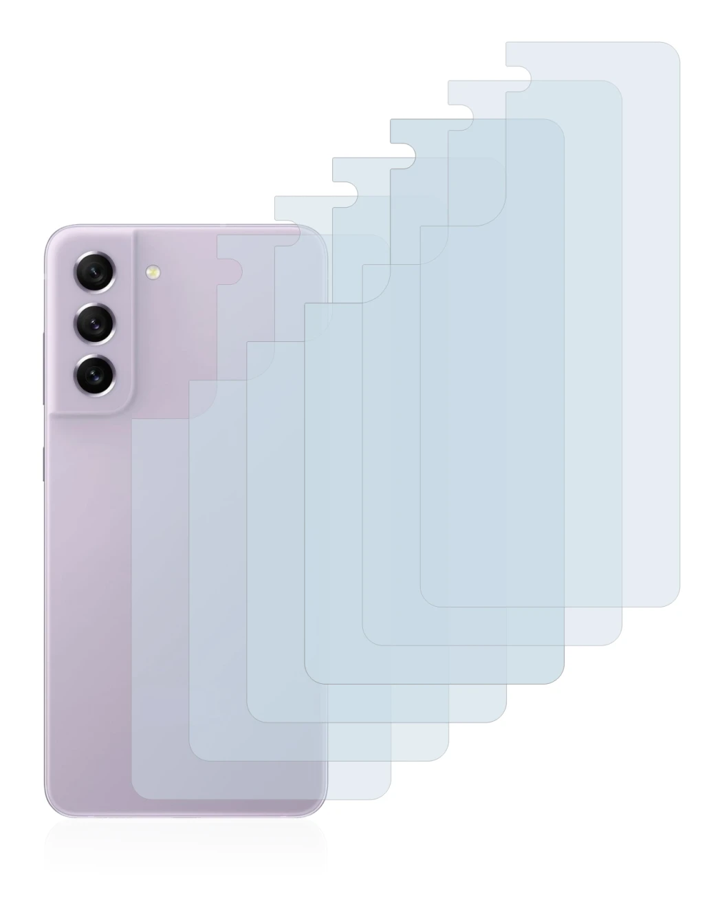 Image of the device Samsung Galaxy S21 FE 5G (Back) with a wide variety of screen protectors.