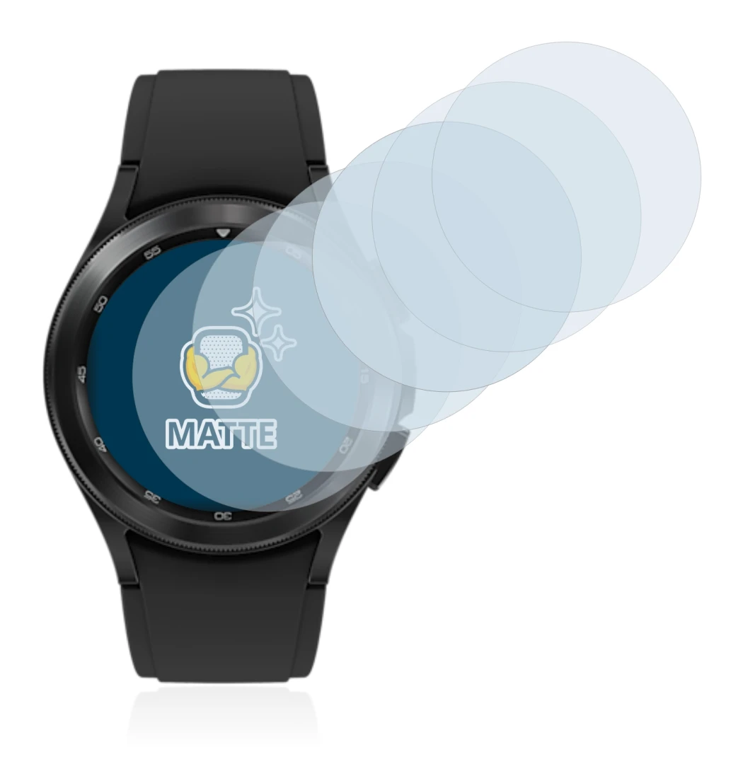 Image of the device Samsung Galaxy Watch 4 Classic (42mm) with a wide variety of screen protectors.