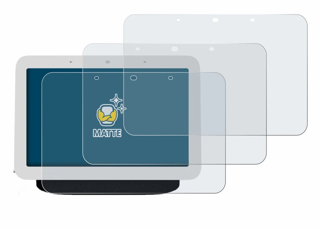 Image of the device Google Nest Hub 2 with a wide variety of screen protectors.