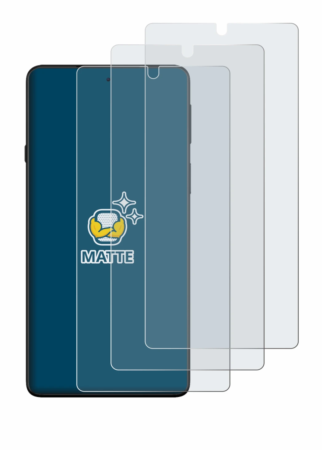 Image of the device Motorola Edge 20 with a wide variety of screen protectors.