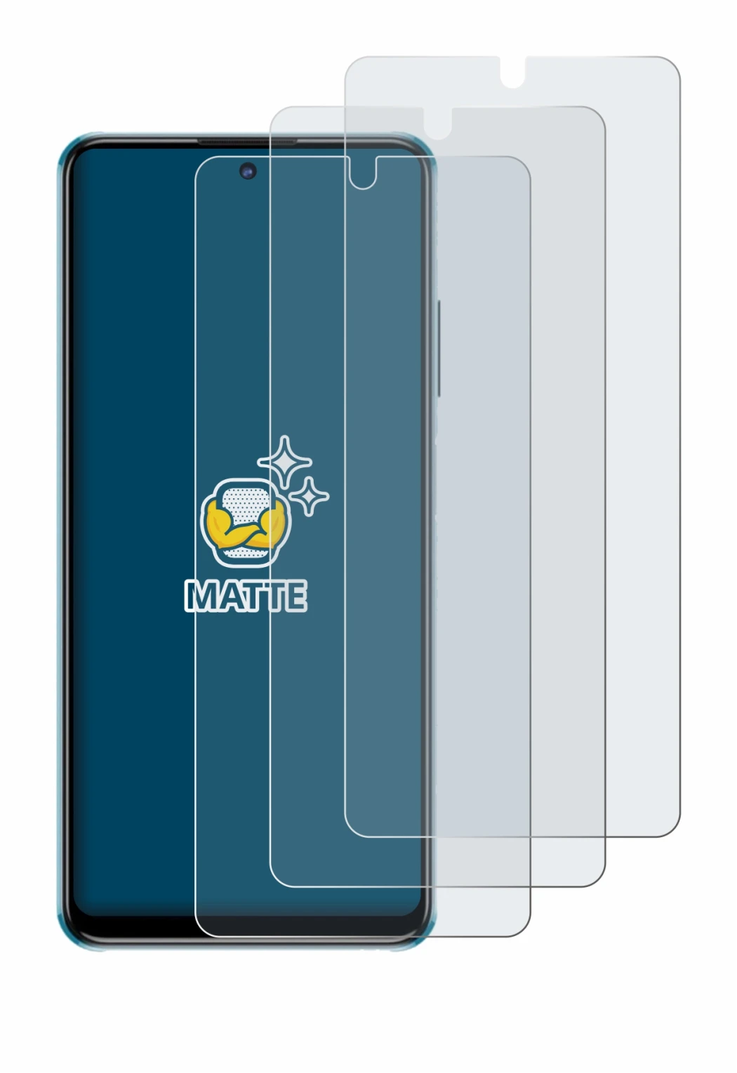 Image of the device ZTE Blade V30 with a wide variety of screen protectors.