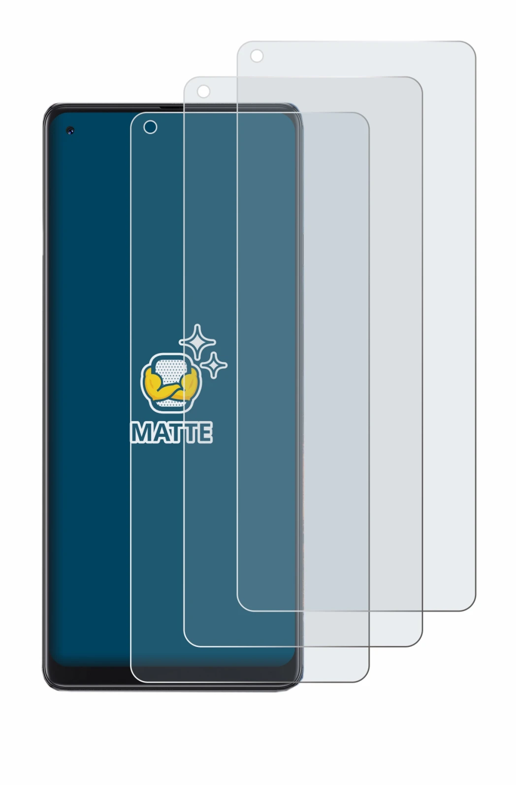 Image of the device Cubot Max 3 with a wide variety of screen protectors.