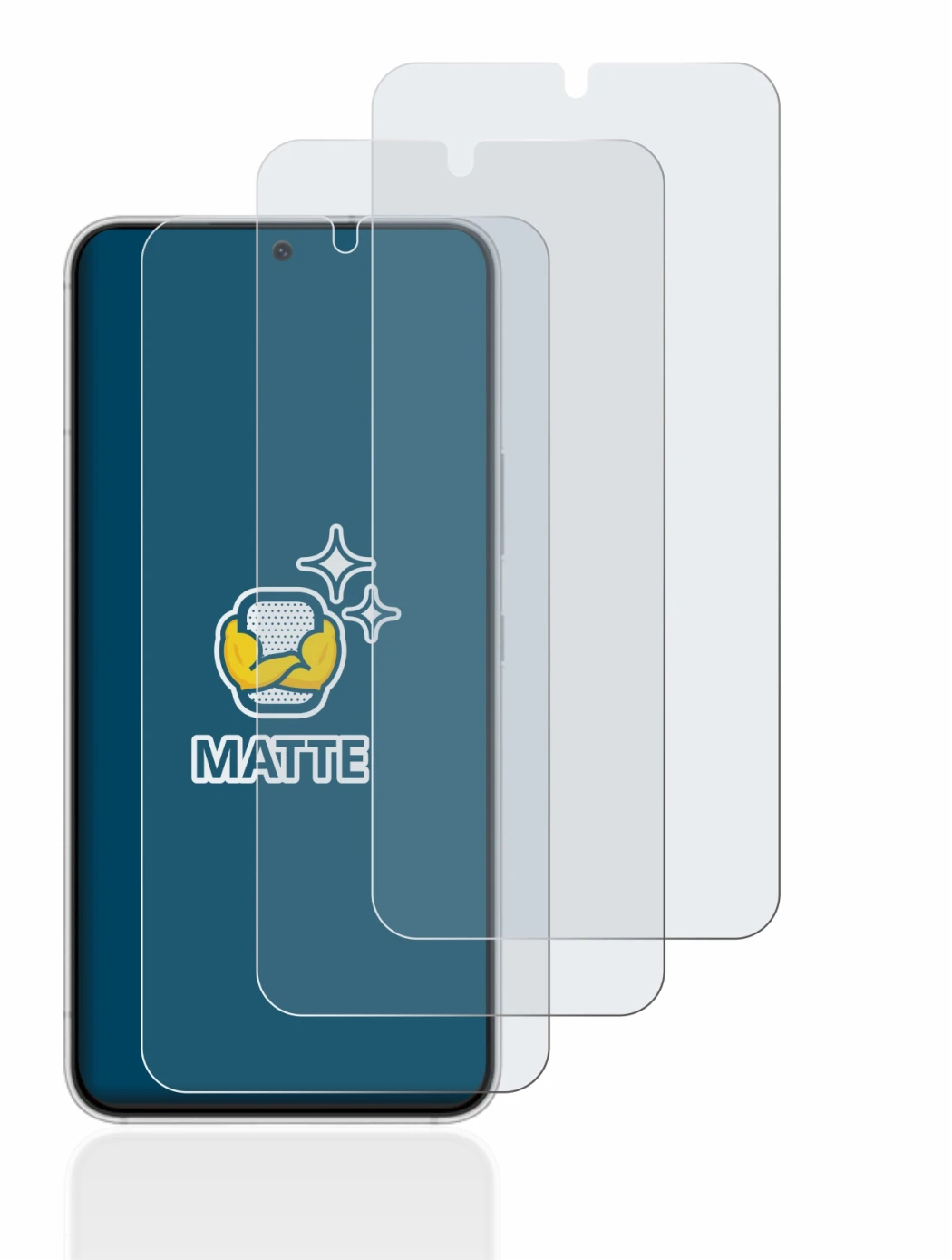 Image of the device Samsung Galaxy S22 5G with a wide variety of screen protectors.