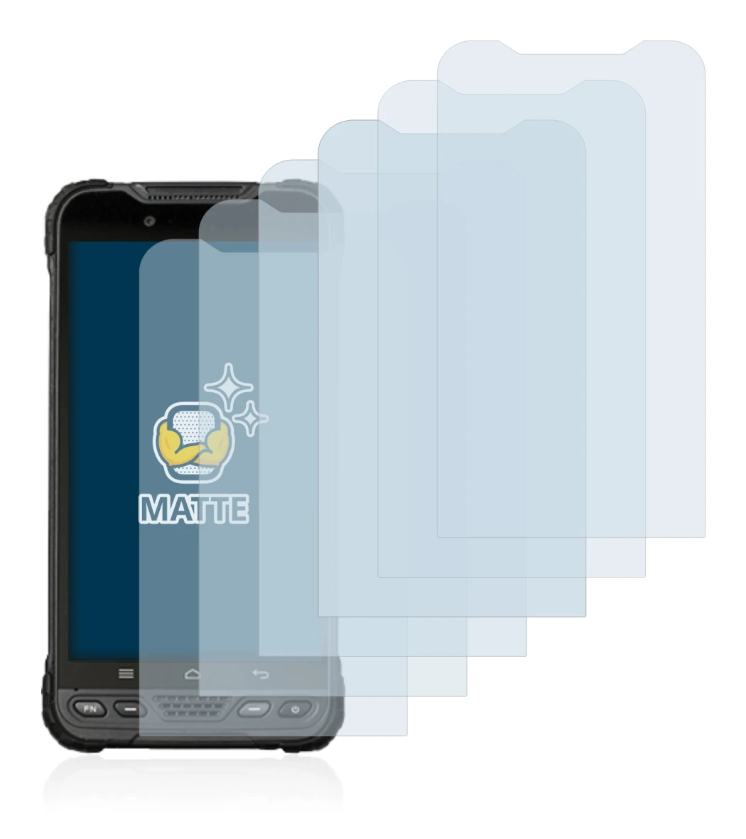 Image of the device UniStrong UT12P with a wide variety of screen protectors.