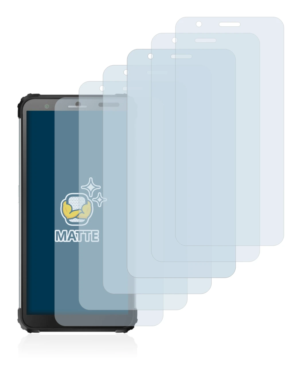 Image of the device Blackview BV6600 Pro with a wide variety of screen protectors.