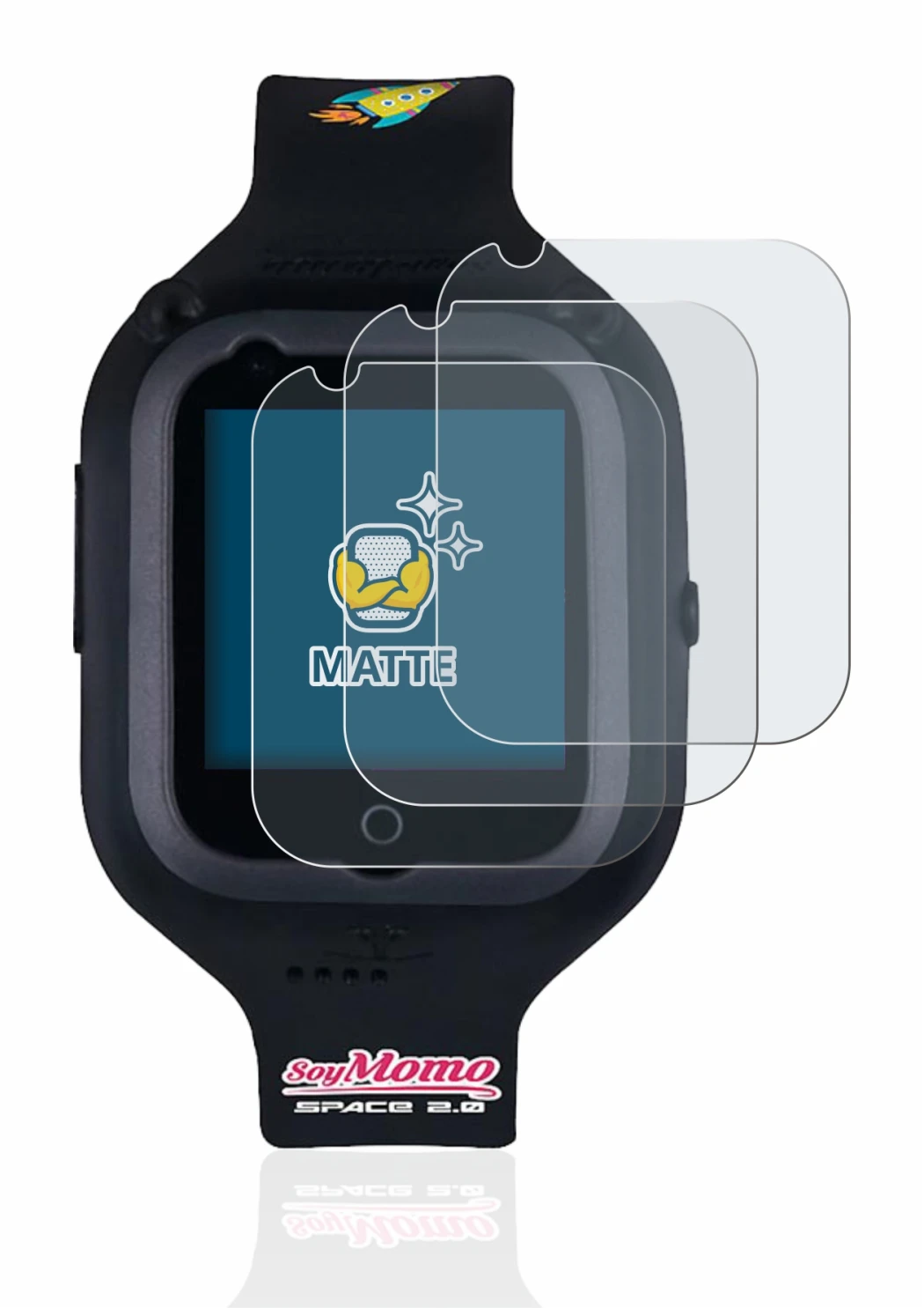 Image of the device SoyMomo Space 2.0 with a wide variety of screen protectors.