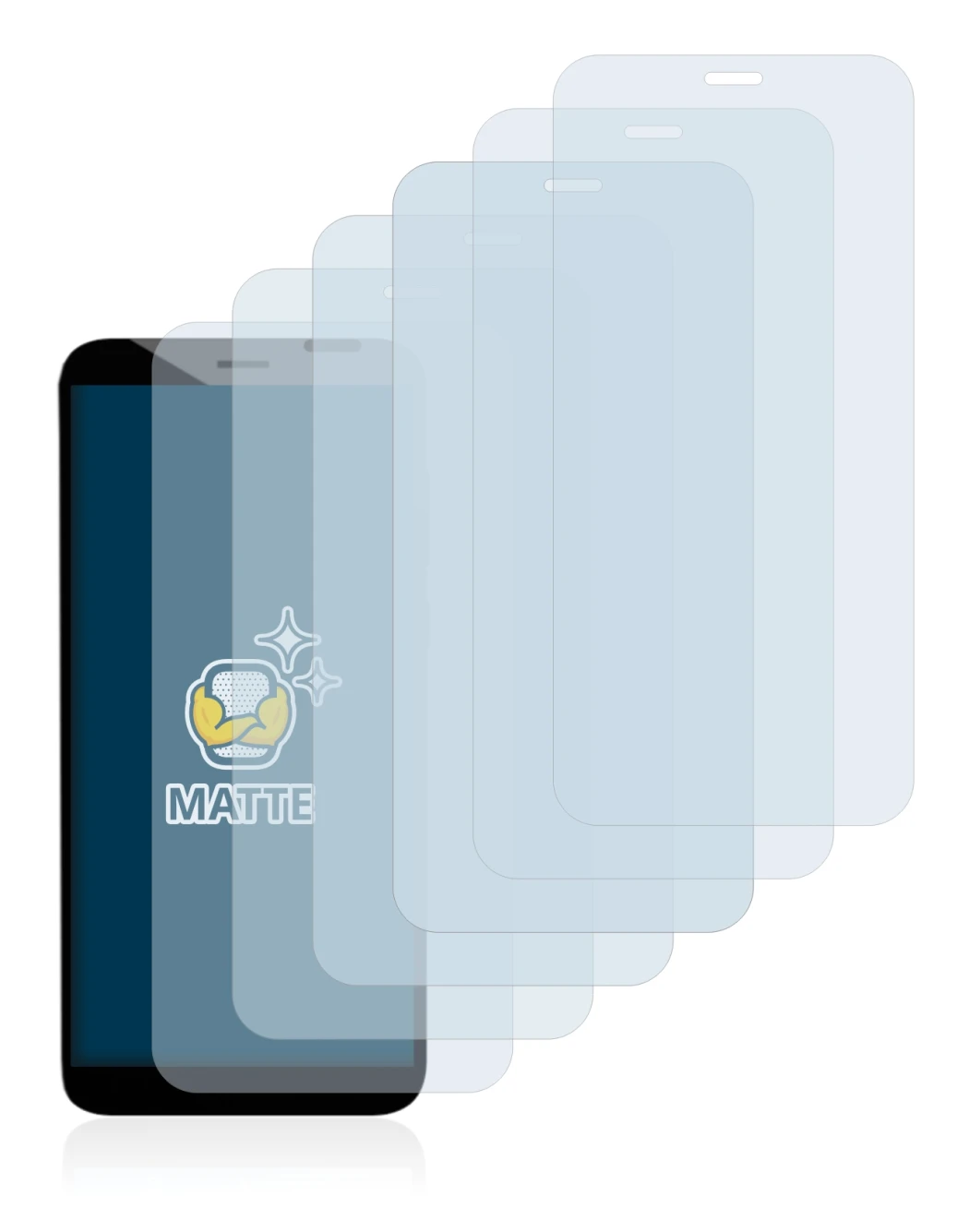 Image of the device Pine64 PinePhone Pro Explorer Edition with a wide variety of screen protectors.