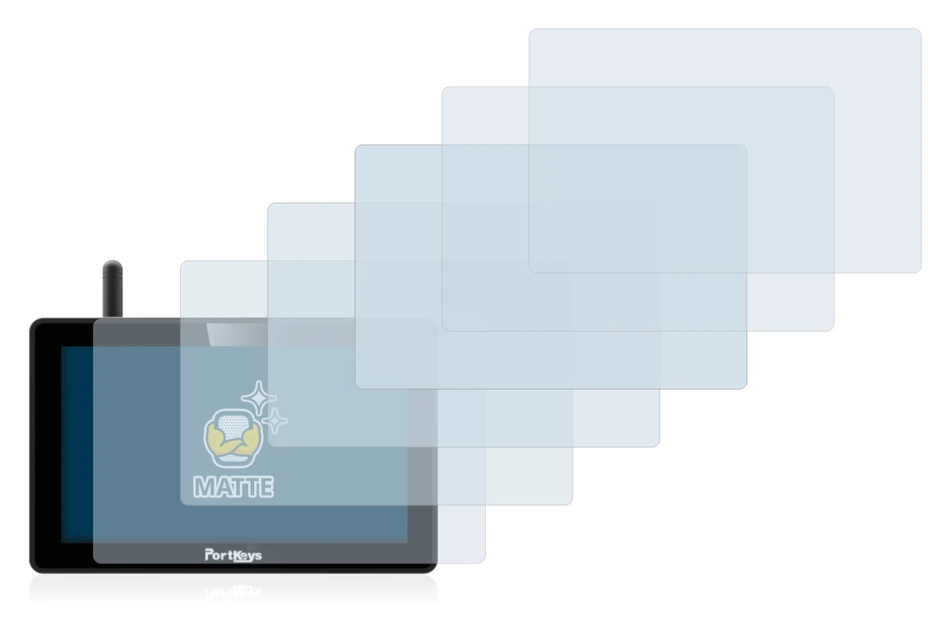 Image of the device Portkeys BM5 WR with a wide variety of screen protectors.