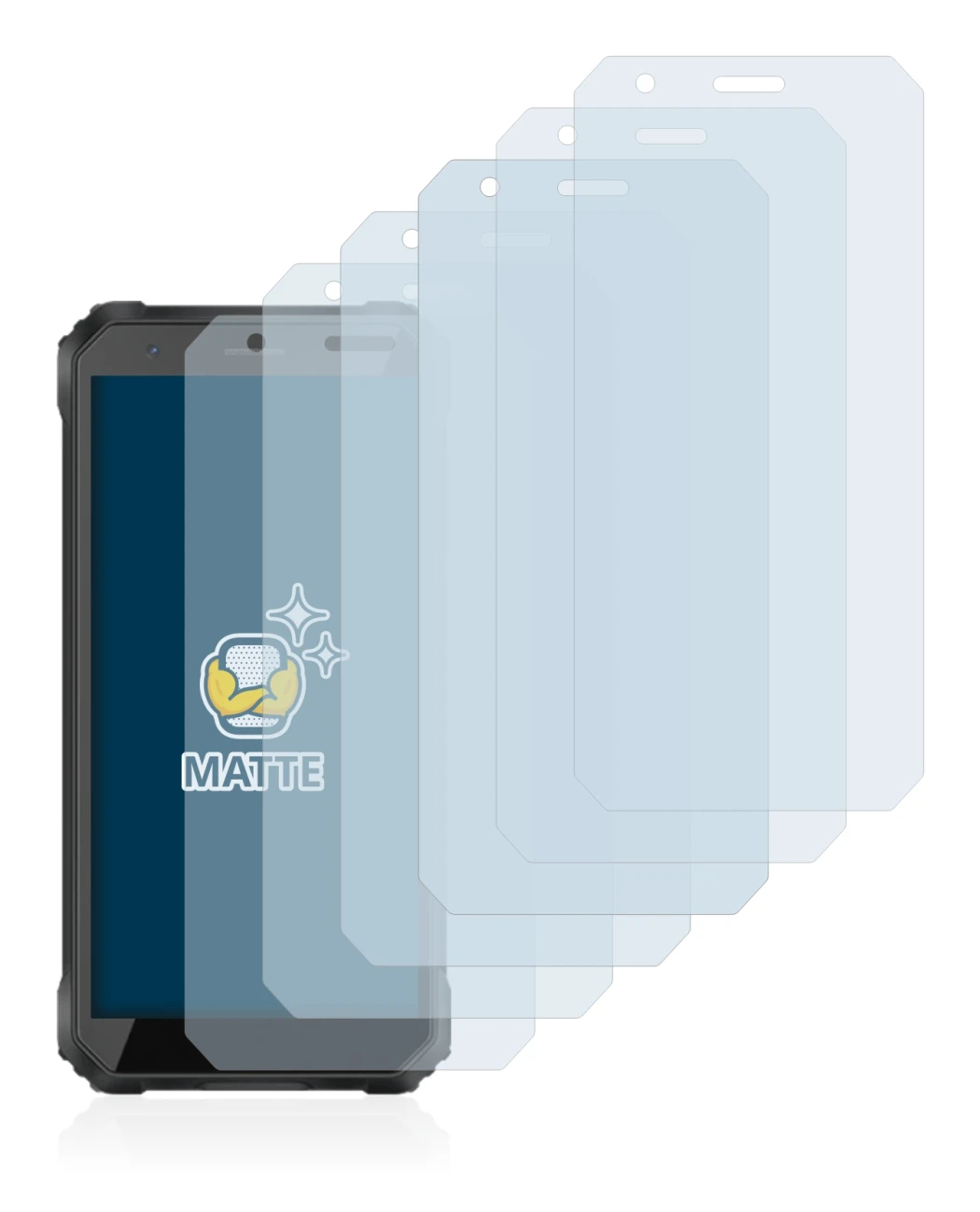 Image of the device Blackview Oscal S60 Pro with a wide variety of screen protectors.