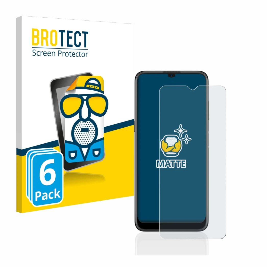 Front side of a product packaging with the brand logo BROTECT. Next to it is the device Nokia G21 shown with the corresponding