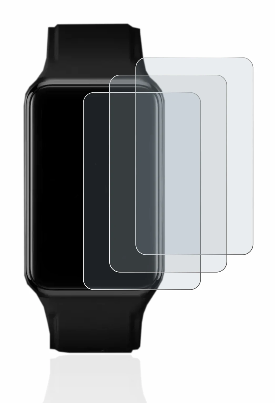 Image of the device Oppo Watch Free with a wide variety of screen protectors.