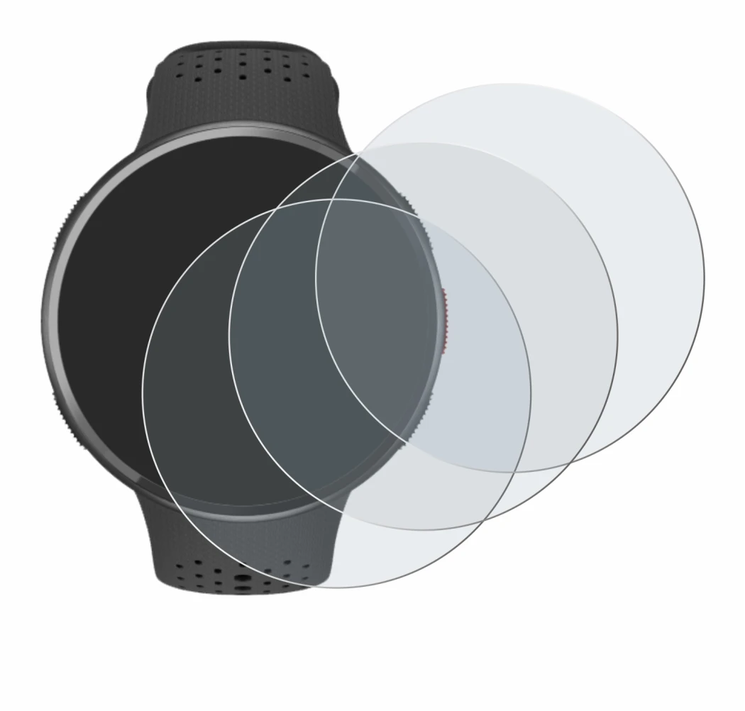 Image of the device Polar Pacer Pro with a wide variety of screen protectors.