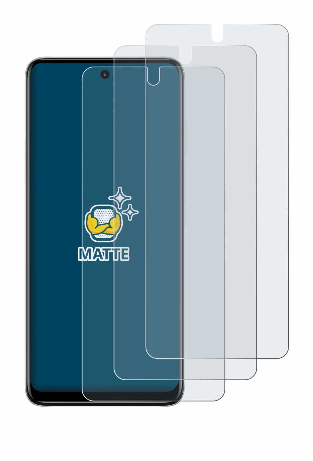Image of the device Motorola Moto E32 with a wide variety of screen protectors.