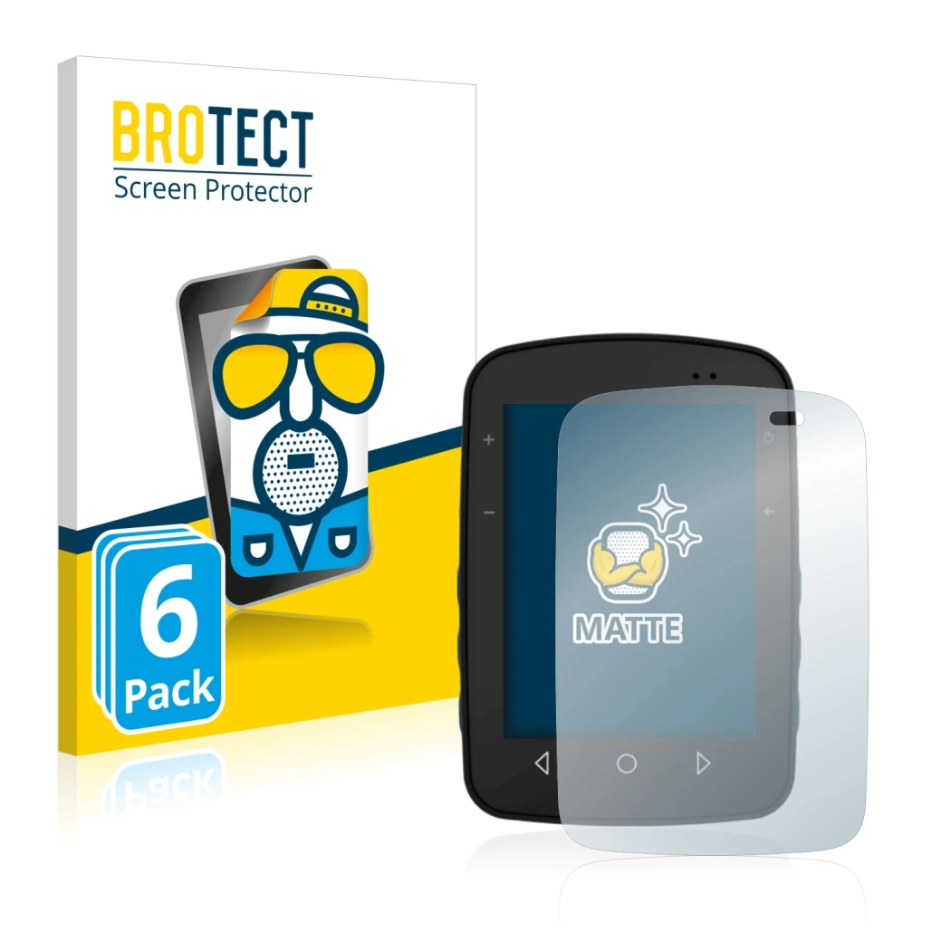 Front side of a product packaging with the brand logo BROTECT. Next to it is the device TwoNav Terra shown with the correspond