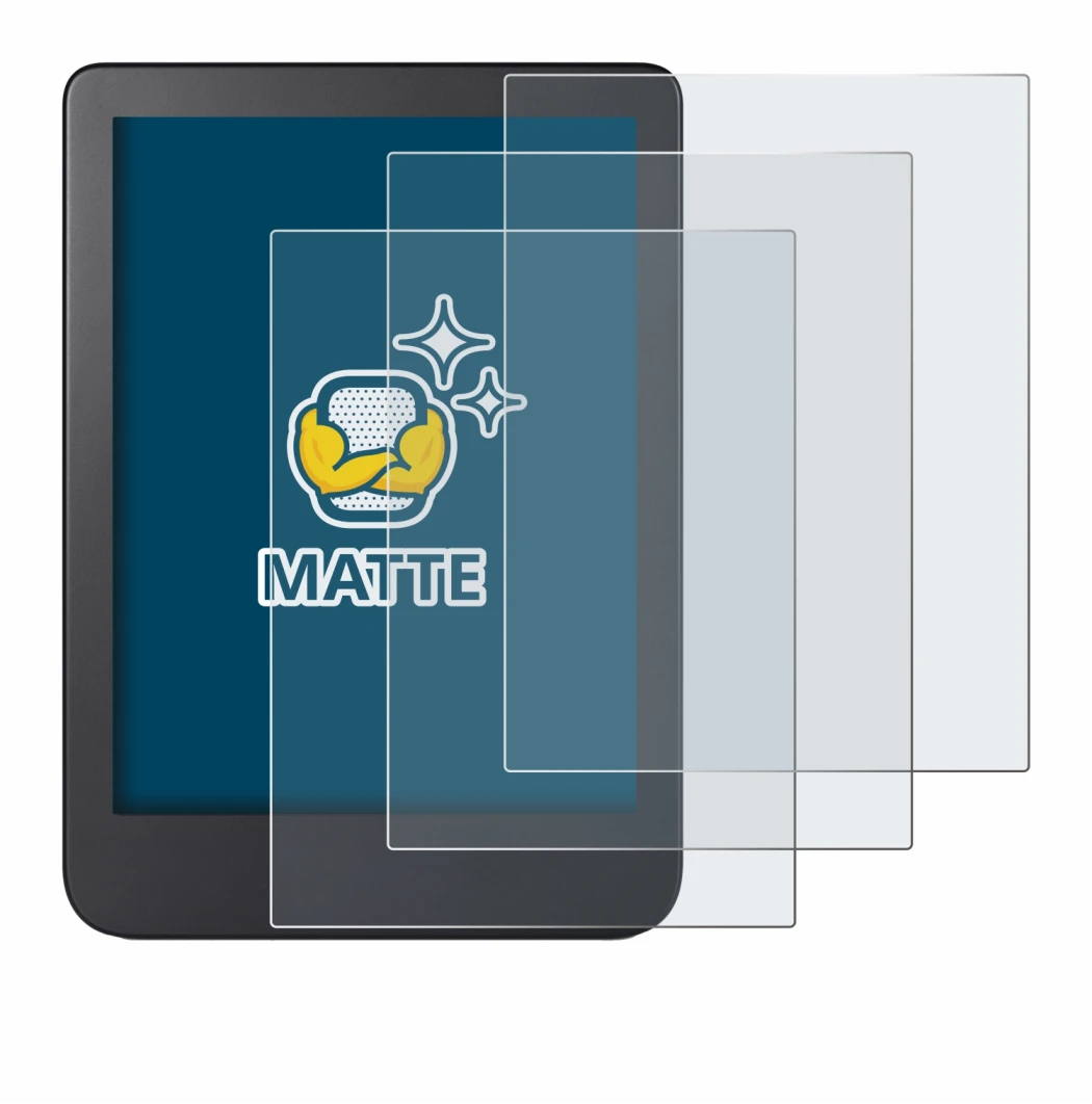 Image of the device Kobo Clara 2E with a wide variety of screen protectors.