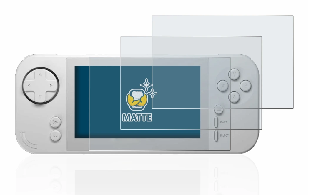 Image of the device Evercade EXP with a wide variety of screen protectors.