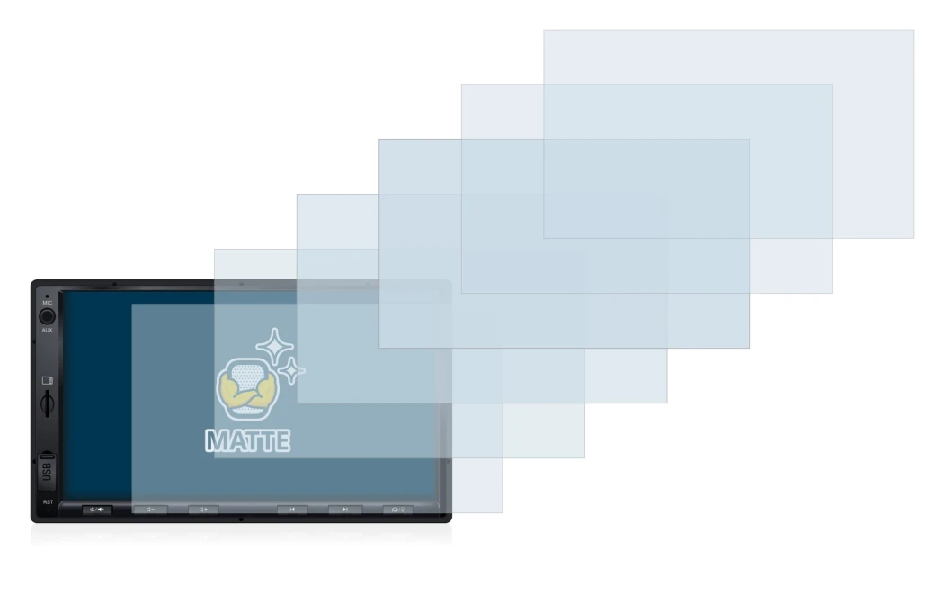 Image of the device Atoto S8 Standard 7 zoll with a wide variety of screen protectors.