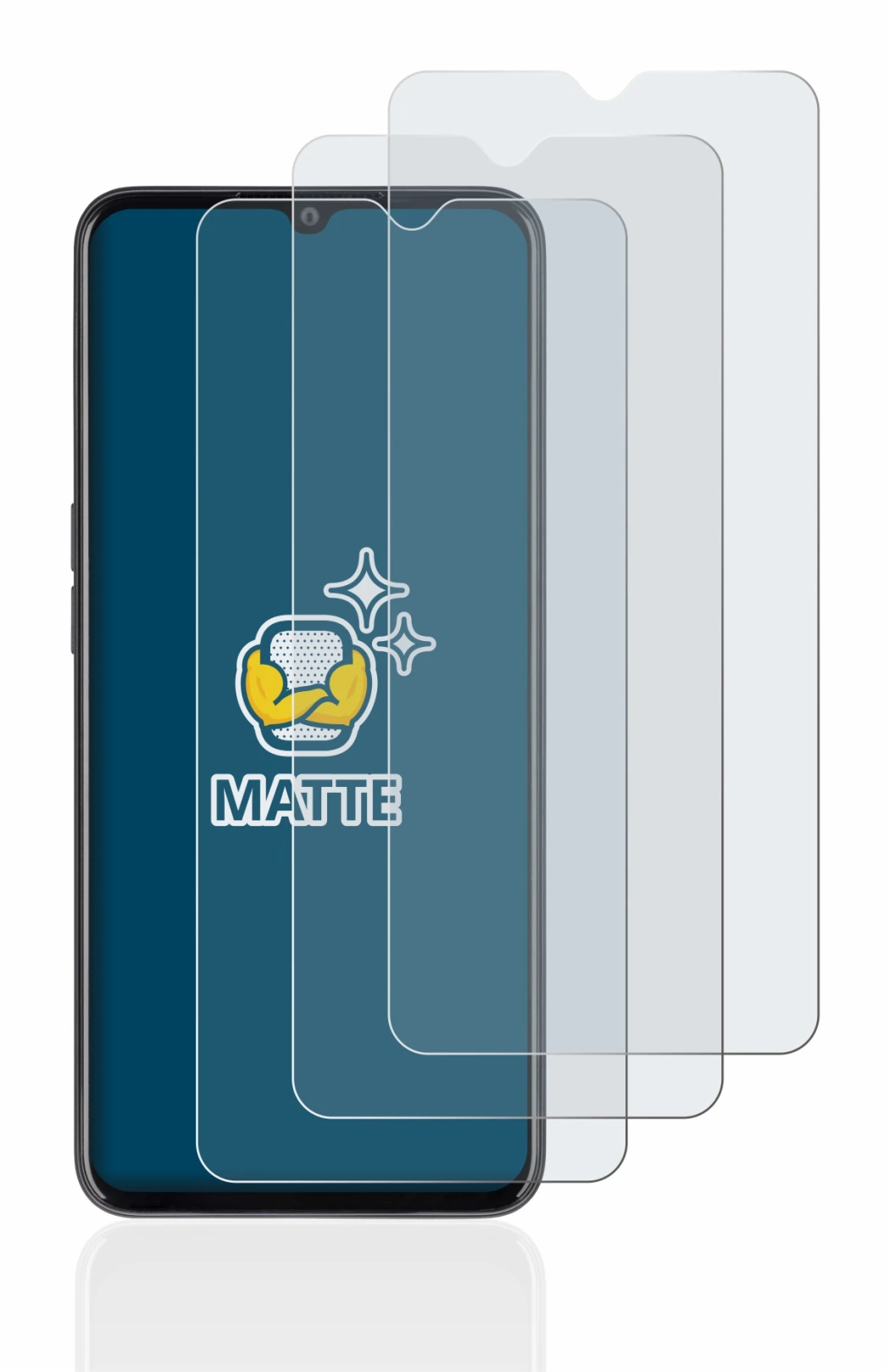 Image of the device Oppo A77 5G with a wide variety of screen protectors.