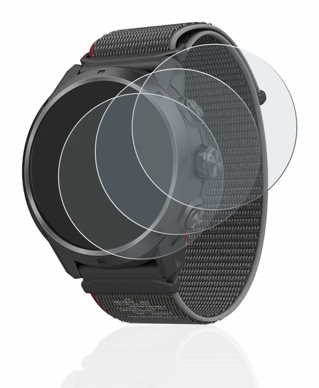 Image of the device Coros Apex 2 Pro with a wide variety of screen protectors.