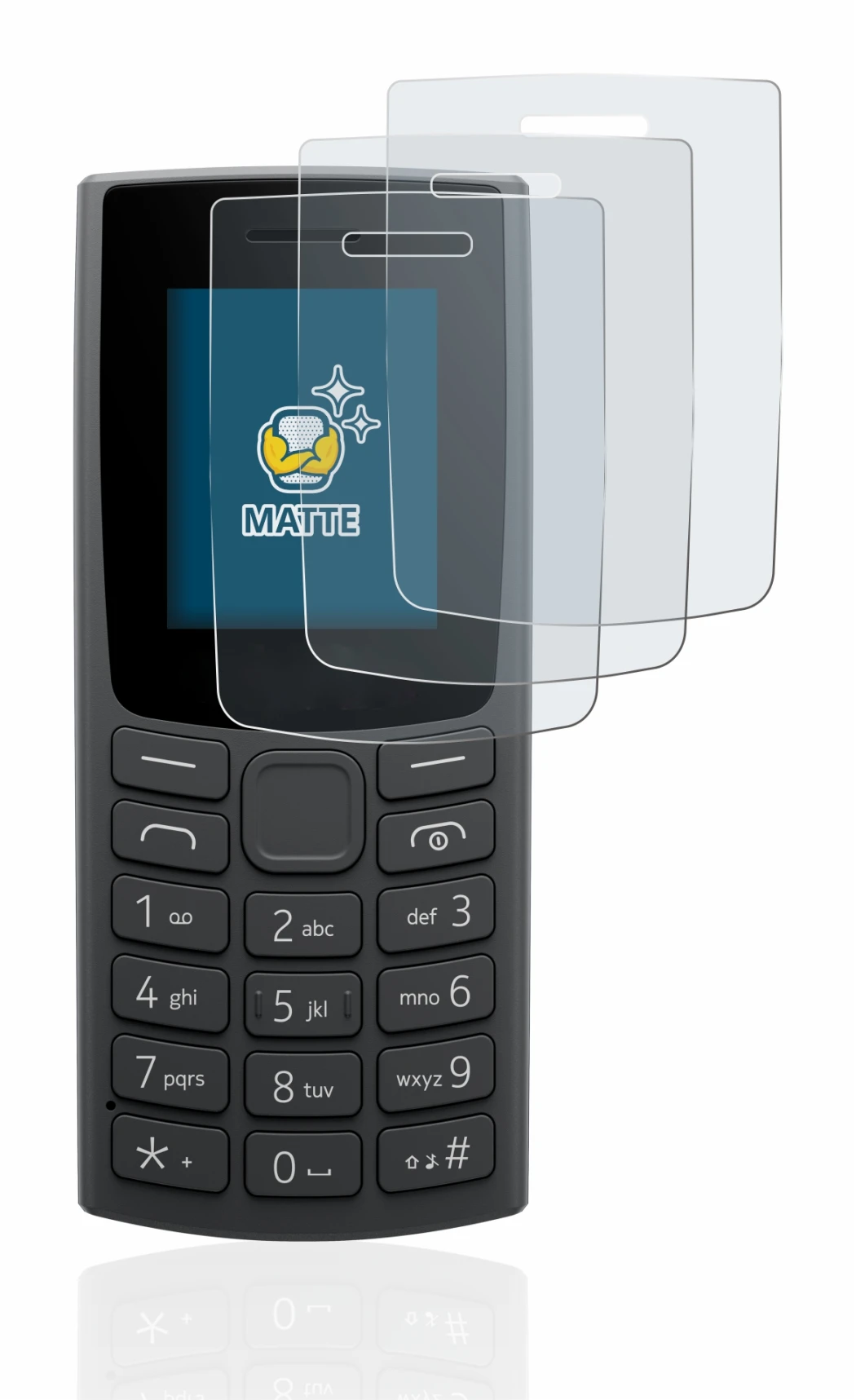 Image of the device Nokia 110 (2023) with a wide variety of screen protectors.
