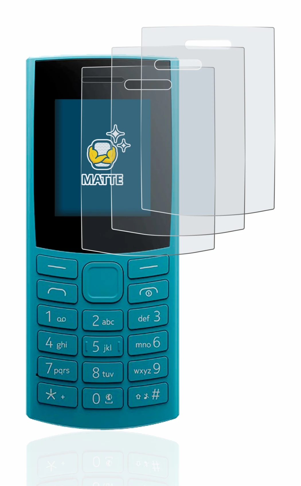 Image of the device Nokia 105 4G (2023) with a wide variety of screen protectors.